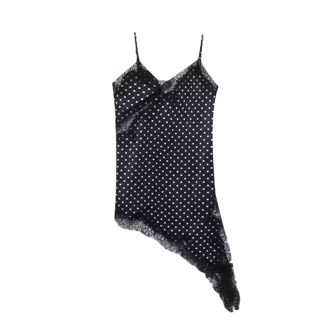 Damen asymmetrisches Spaghetti-Top Drune