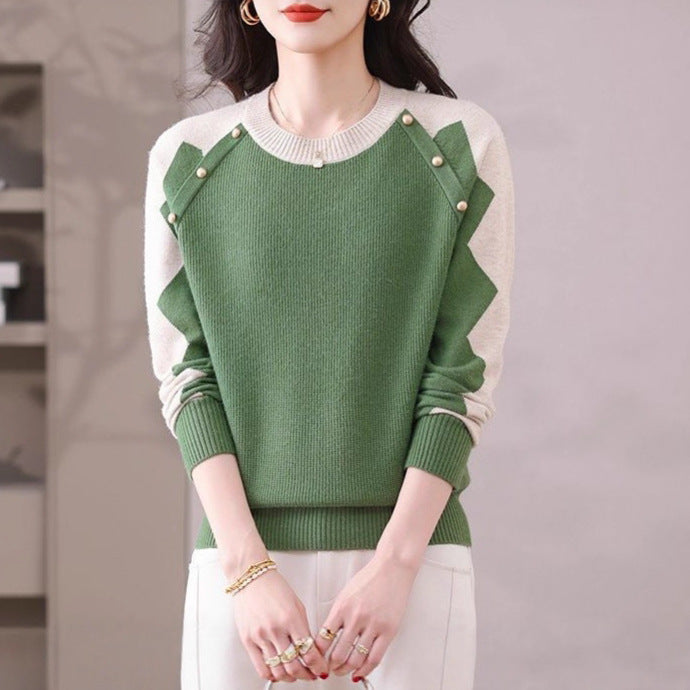Damen lässiger Pullover mit auffälligen Applikationen Drune