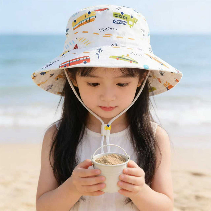Unisex nan Kinder Sonnenhut mit breiter Krempe verstellbarem Kinnband und Einhornprint  Drune