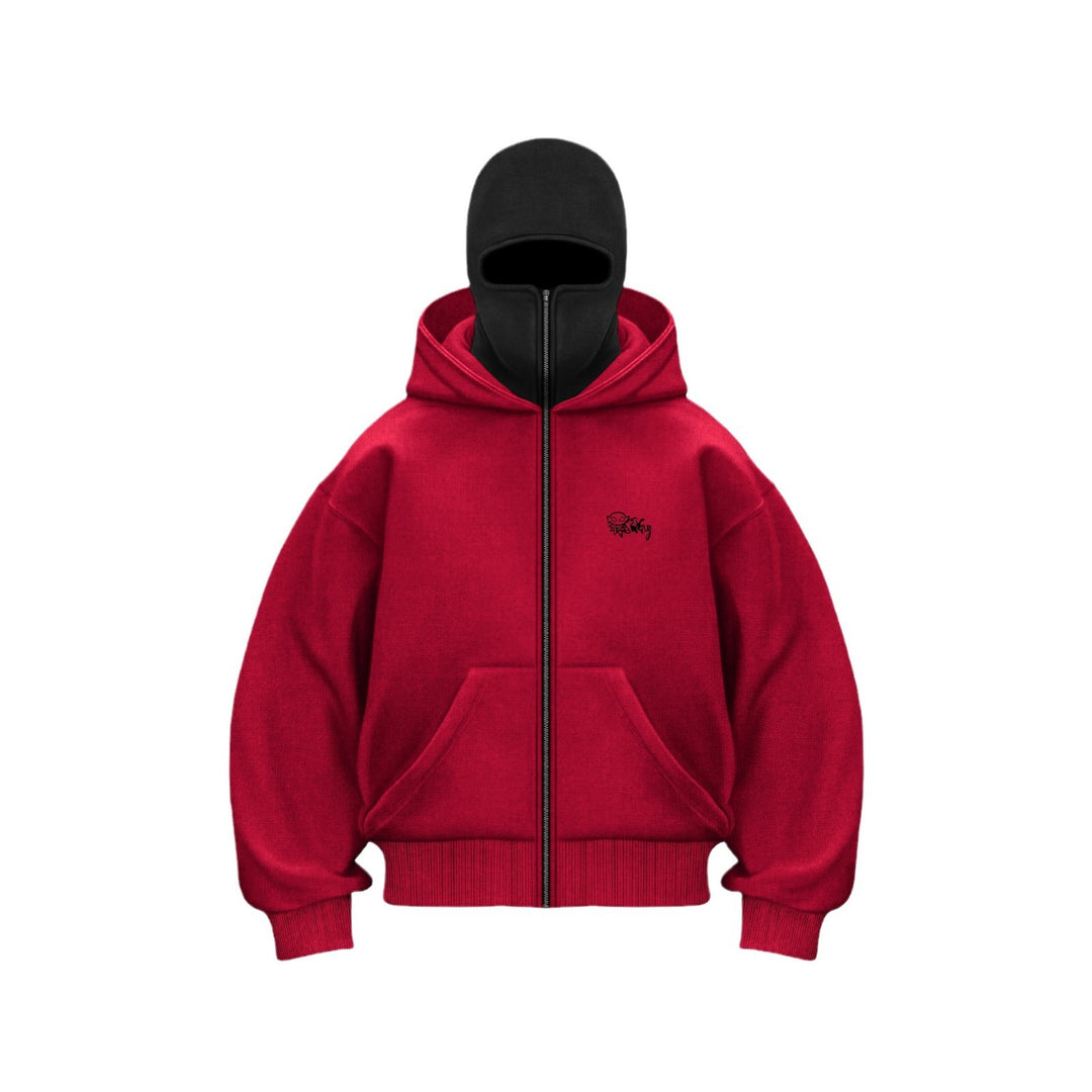 Unisex Kapuzen-Sweatjacke mit vollem Reißverschluss und enganliegender Kapuze Drune