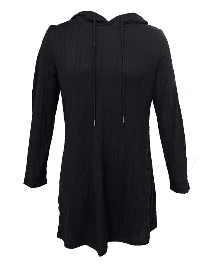 Damen Kapuzenkleid mit strukturiertem Strickmuster und lässigem Schnitt Drune