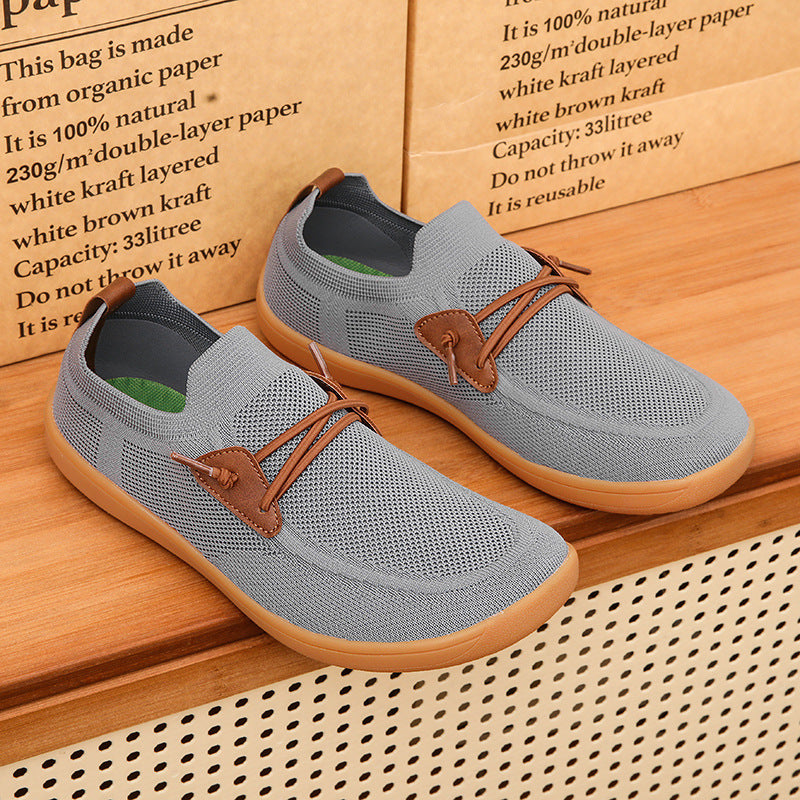 Herren gestrickter Mokassin-Slipper mit elastischem Schaft, Zierösen und stoßdämpfender Flexsohle Drune
