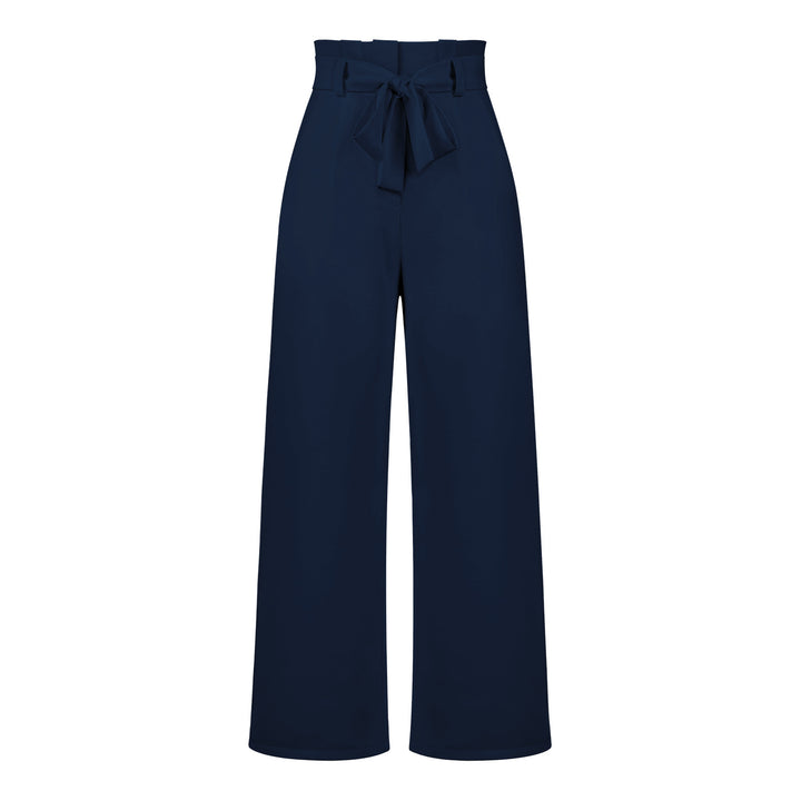 Damen Weit geschnittene Hochbundhose mit Bindegürtel Drune
