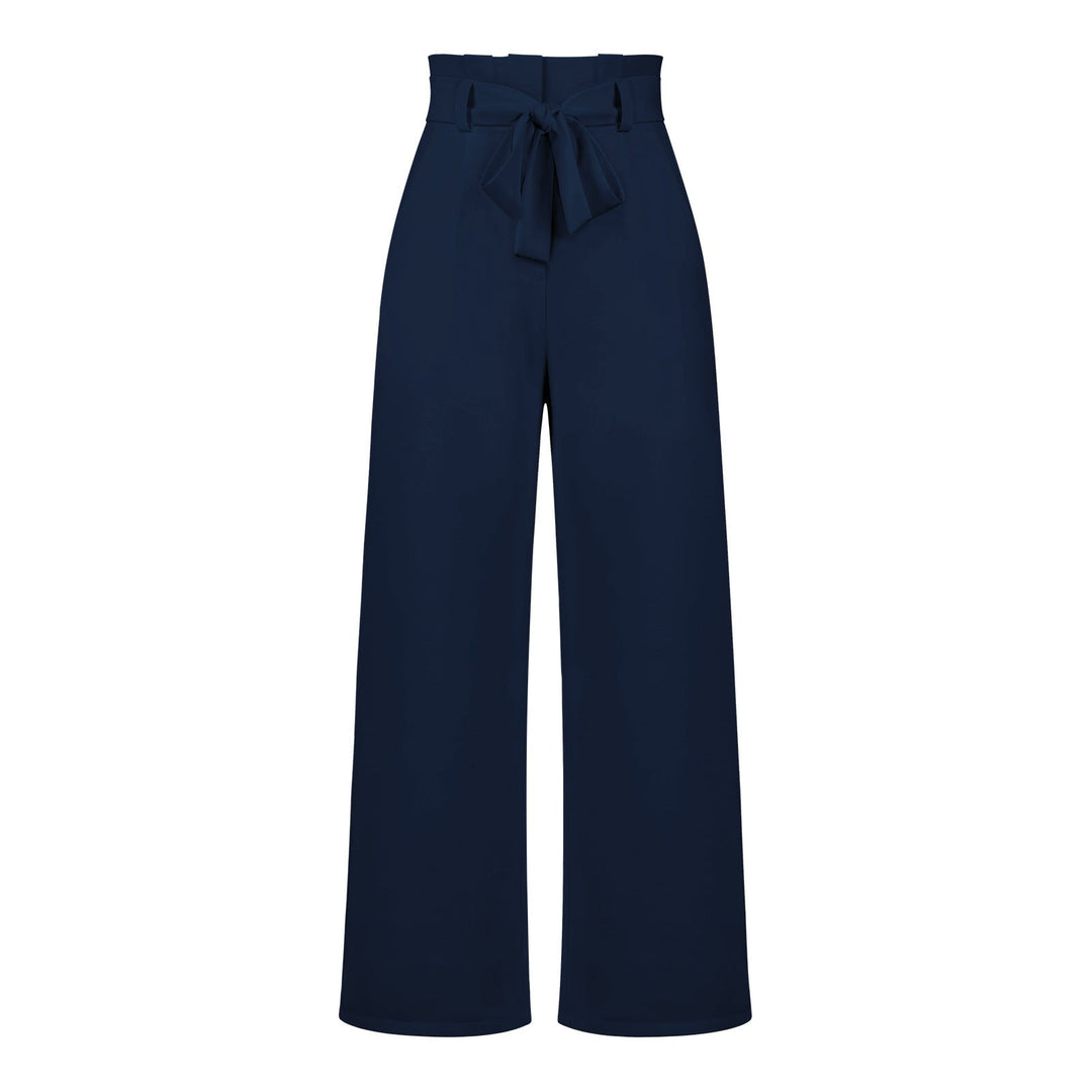Damen Weit geschnittene Hochbundhose mit Bindegürtel Drune