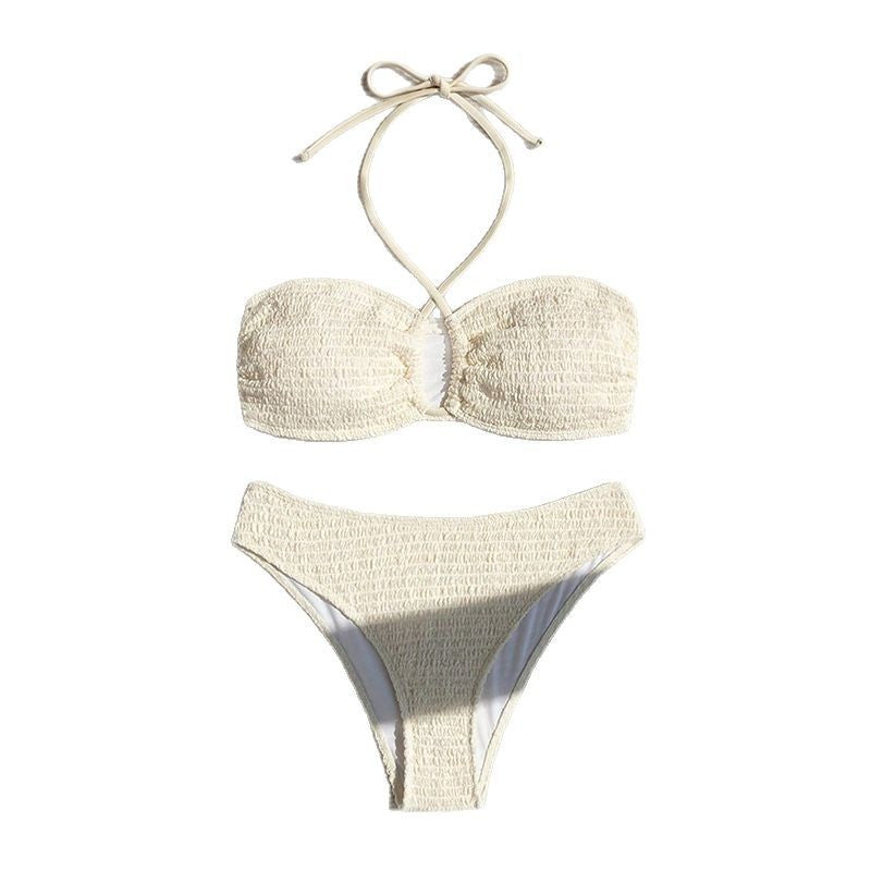 Damen Bandeau-Bikini mit raffinierten Schnürdetails und hohem Beinausschnitt Drune