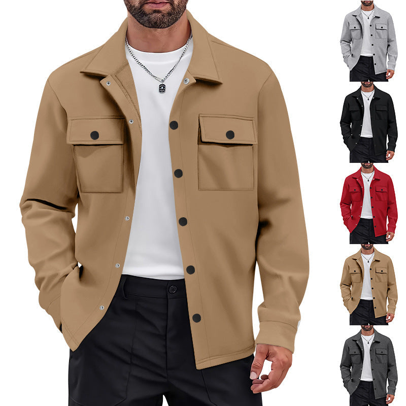 Herren vielseitige Flanelljacke mit aufgesetzten Taschen und modernem Schnitt Drune