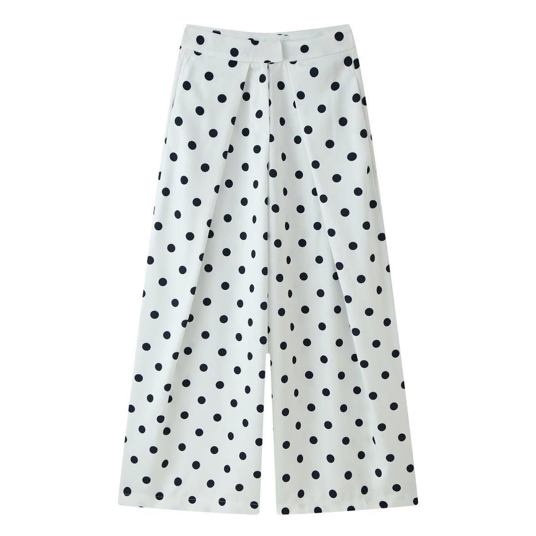 Damen Culotte-Hose mit weitem Bein, hoher Taille und ausgestellter Silhouette Drune