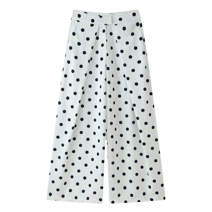 Damen Culotte-Hose mit weitem Bein, hoher Taille und ausgestellter Silhouette Drune