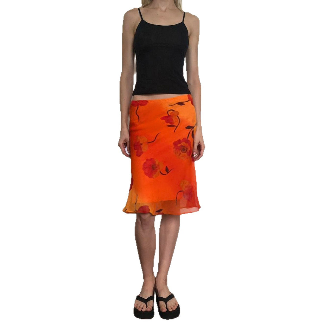 Damen luftiger Maxirock mit floralem Muster Drune