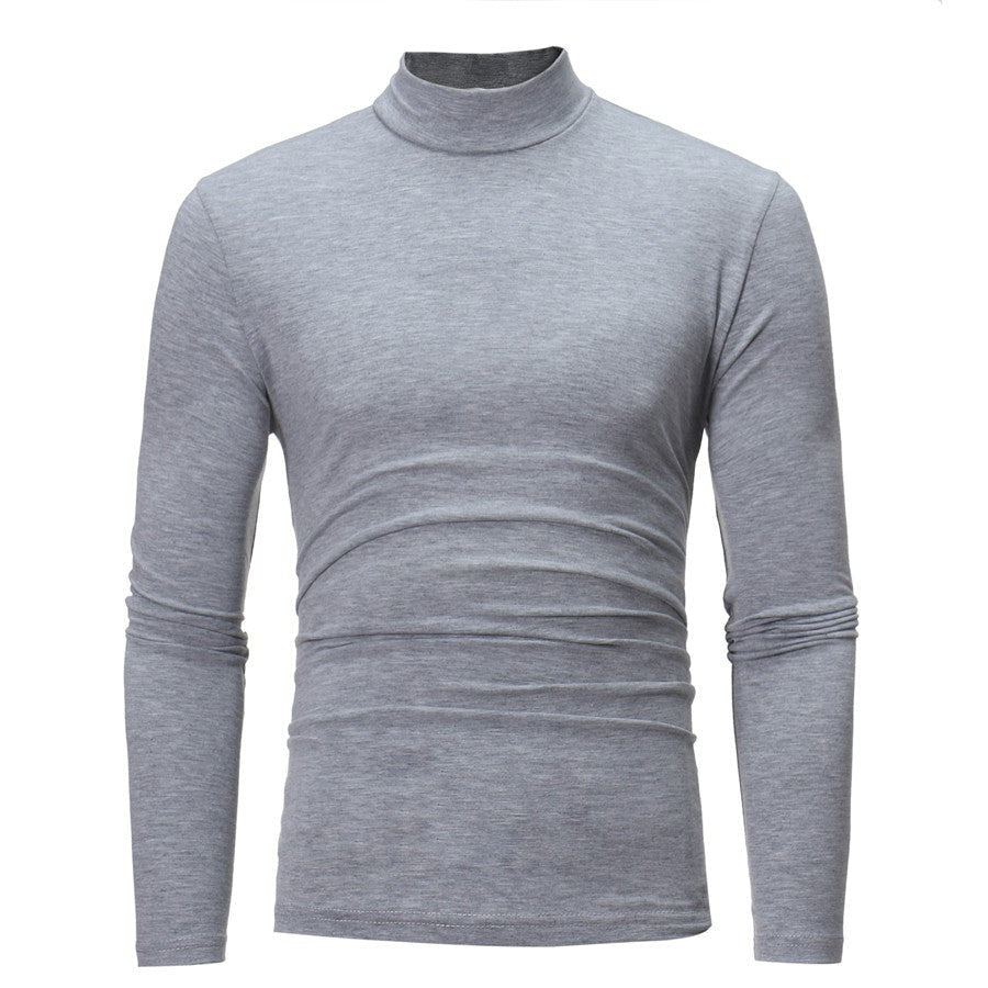 Herren Langarm T-Shirt mit stehendem Kragen und figurschmeichelndem Schnitt Drune