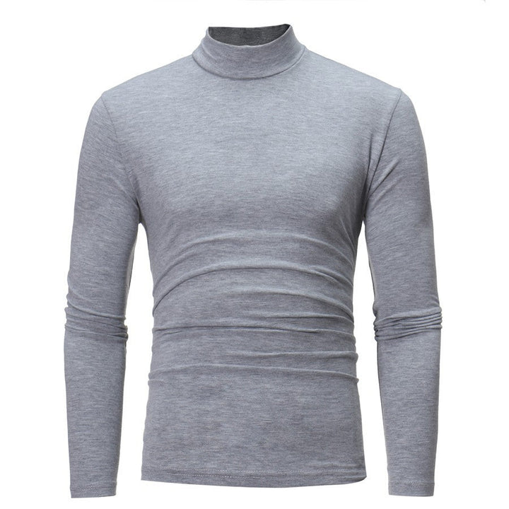 Herren Langarm T-Shirt mit stehendem Kragen und figurschmeichelndem Schnitt Drune