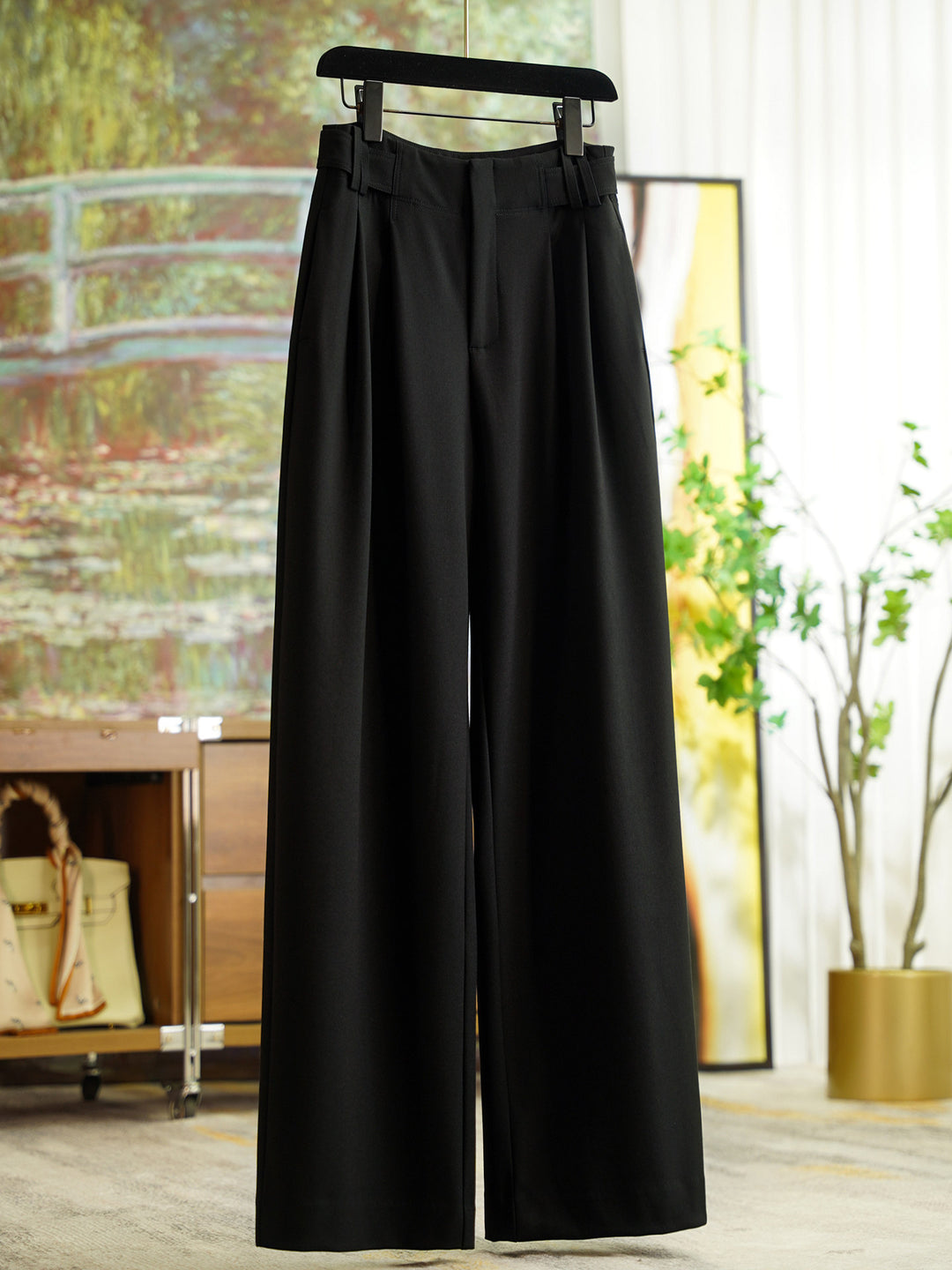 Damen Elegante und weit geschnittene Hochtaillierte Anzughose Drune