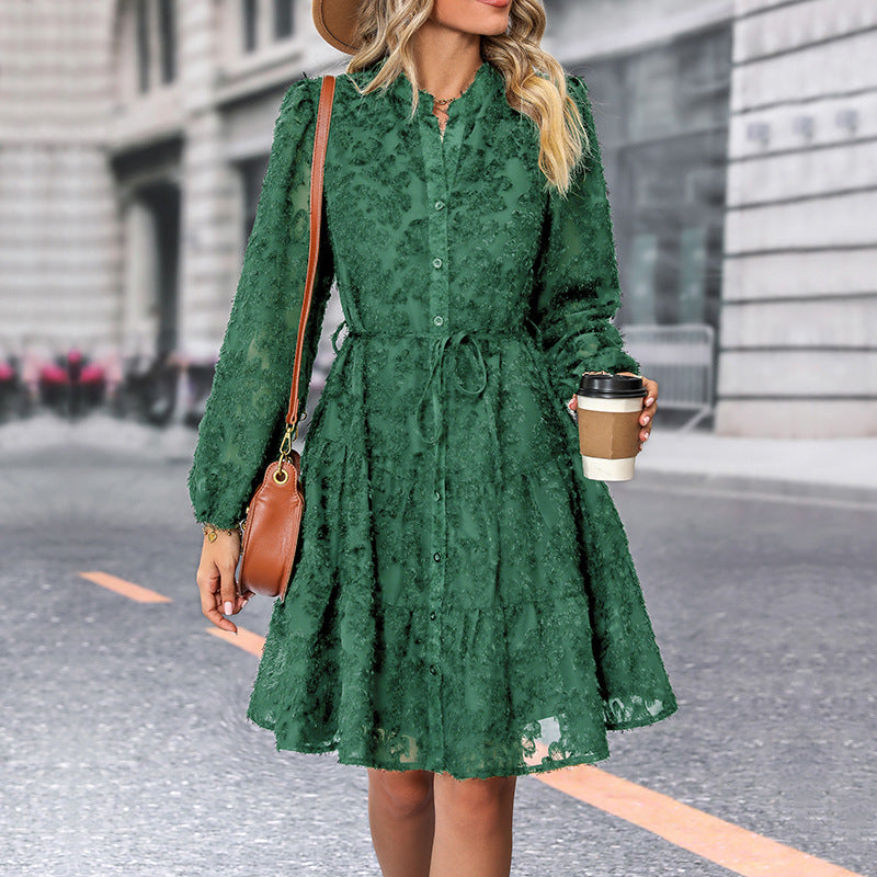 Damen Blusenkleid mit hochgeschlossener Leiste und verspieltem Design Drune