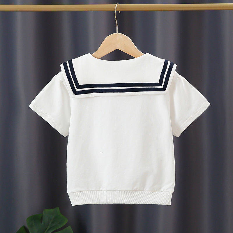 Mädchen Matrosen-T-Shirt mit Schleifendetail Drune