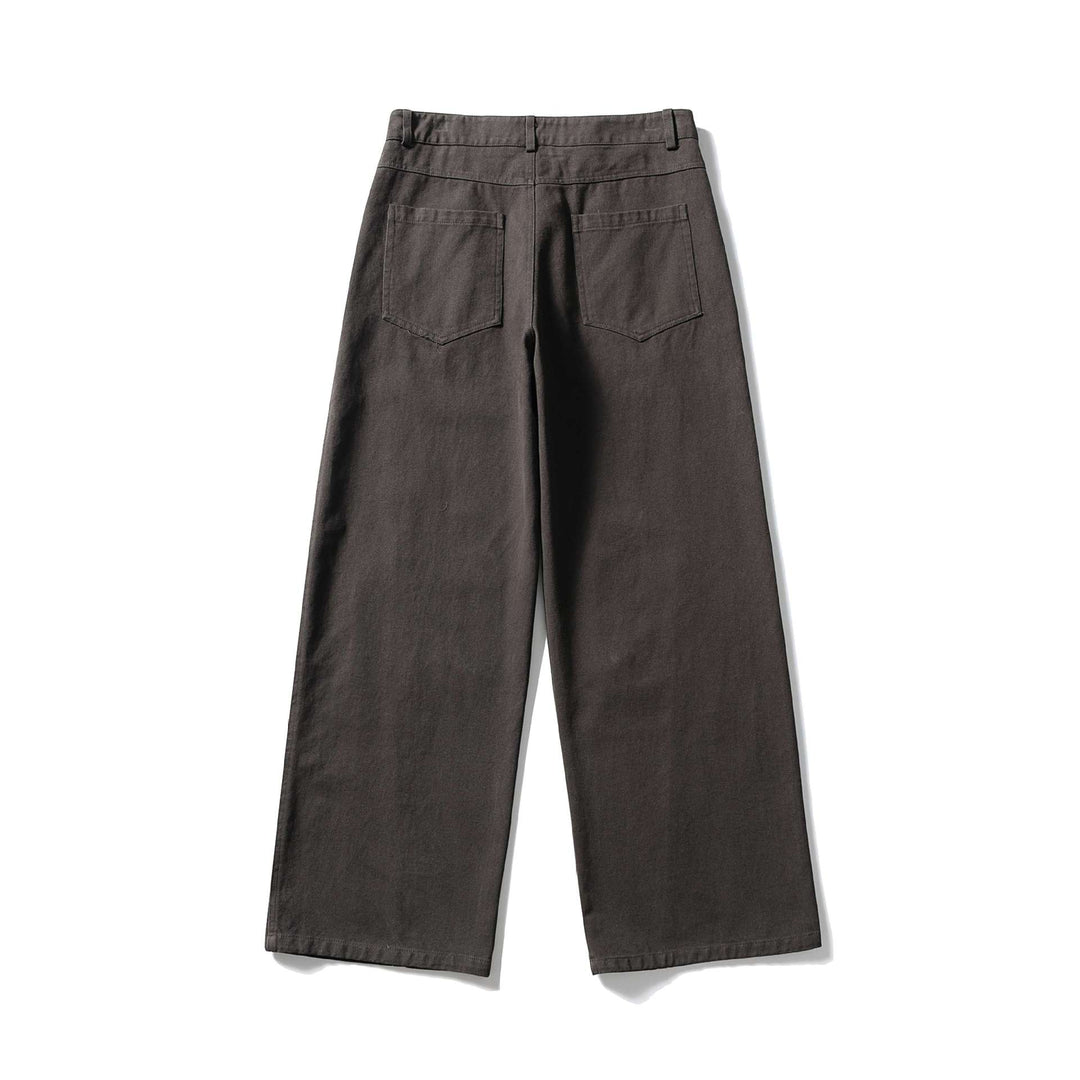 Damen Hochtaillierte weite Culotte‑Hose aus Baumwoll‑Twill mit Ziersteilnähten Drune