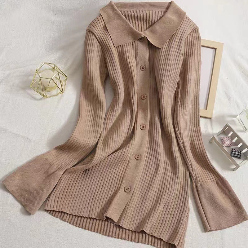 Damen Strickpullover mit klassischem Kragen Drune