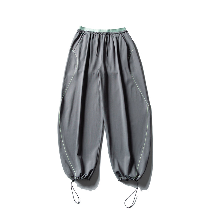 Unisex Weite Ballon-Jogginghose mit Kontrastpaspeln und verstellbaren Saumkordeln Drune