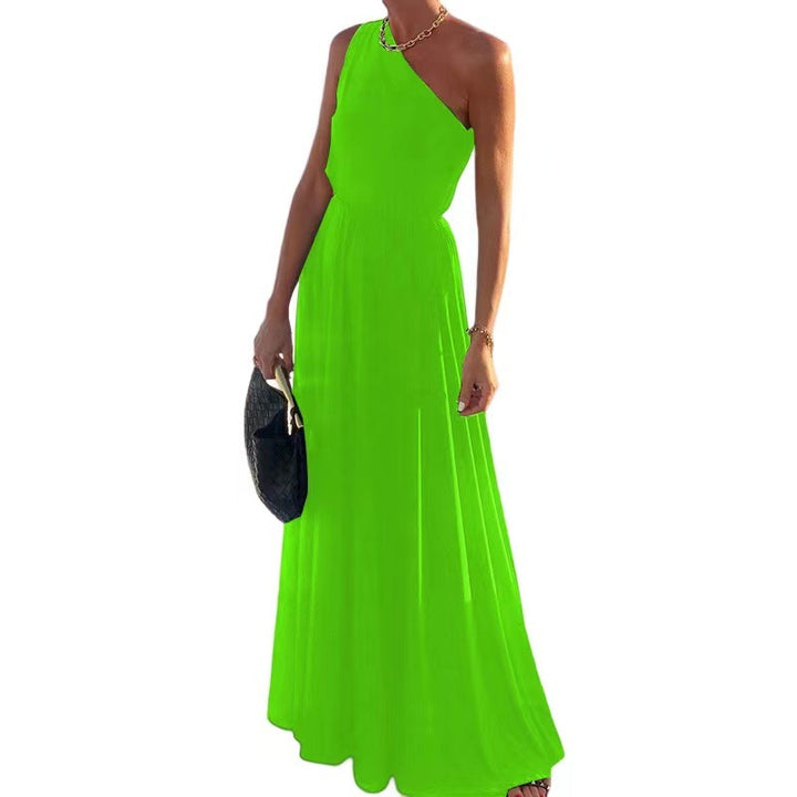 Elegantes Damen-Ein-Schulter-Maxikleid Drune