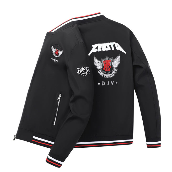 Herren Modische Bomberjacke mit Patch-Design Drune