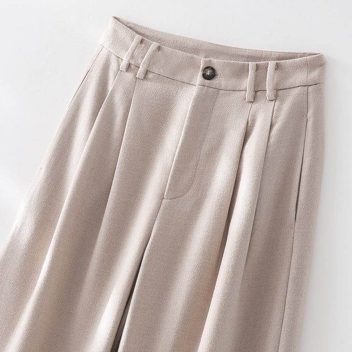 Damen Weite Bundfalten-Hochbundhose aus Wollmischung Drune