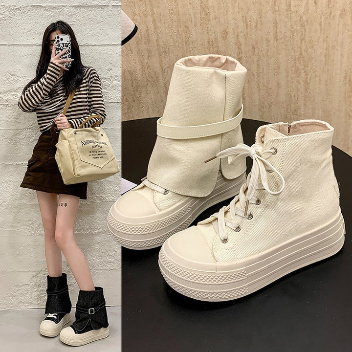 Damen Modische Sneaker-Boots mit einzigartigem Riemen-Design Drune