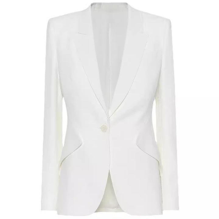 Damen Maßgeschneiderter Einreihiger Blazer mit skulpturierter Schulter und tailliertem Cut Drune