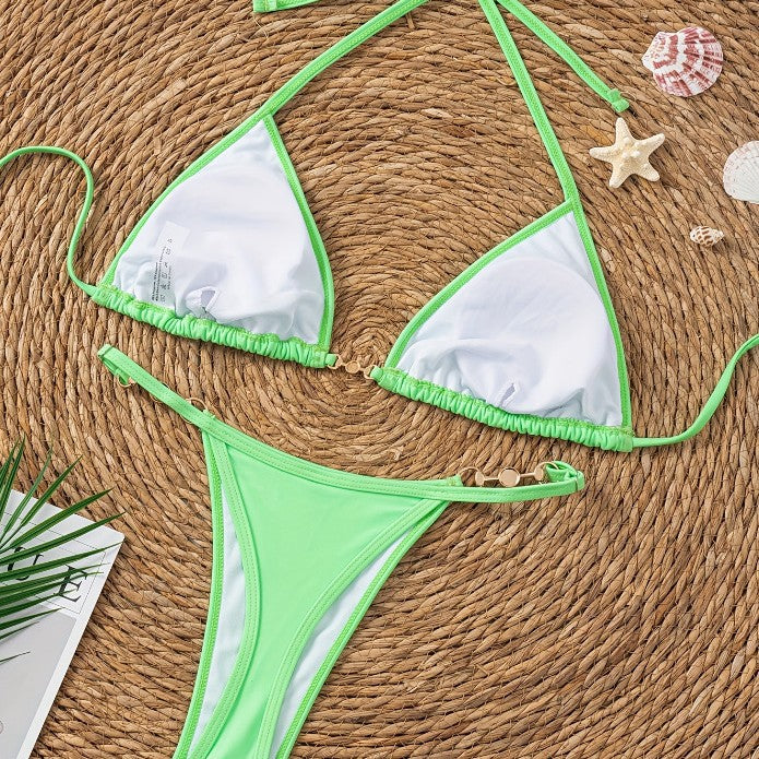 Damen Triangel-Bikini mit eleganten Perlendetails Drune