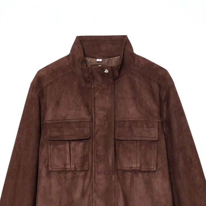 Damen Kurzer Wildlederoptik-Blouson mit Tunnelzugtaillierung Drune