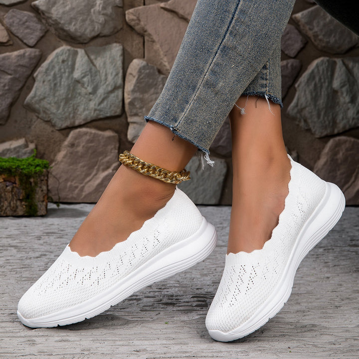 Damen Leichte Slip-On Strick-Sneaker Drune