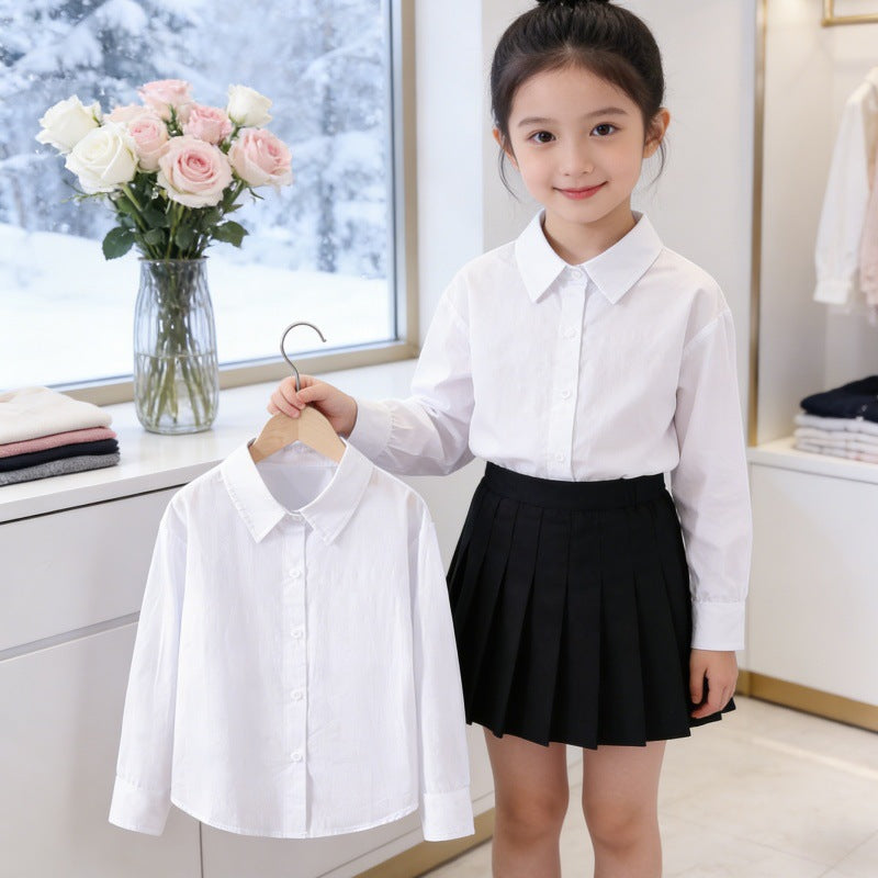 Mädchen elegante Bluse mit klassischem Kragen Drune