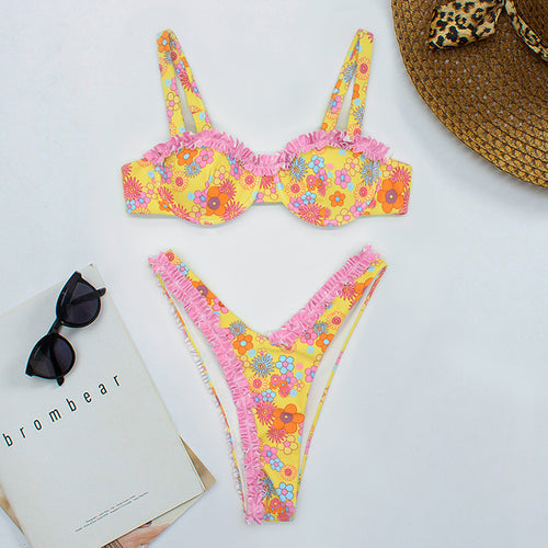 Damen Raffinierter Rüschen-Bikini Drune