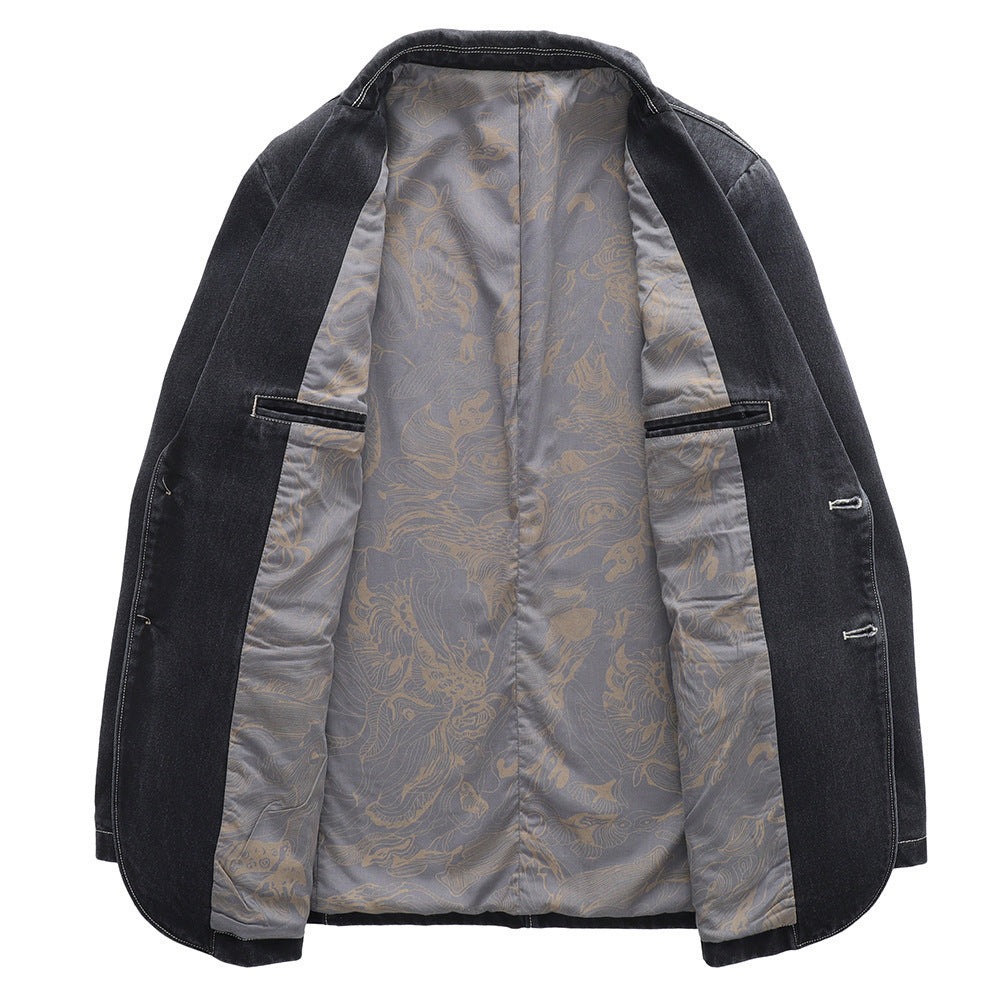 Herren Leichtes Jeans-Sakko mit aufgesetzten Taschen Drune