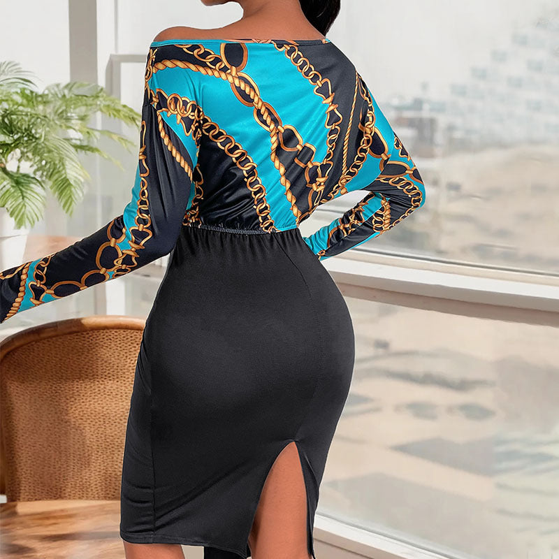 Damen Elegantes Knielanges Kleid mit Drapierungsdetails Drune