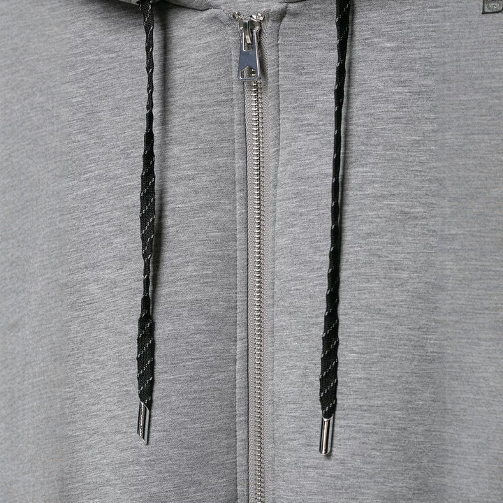 Damen Cropped Kapuzenjacke mit Reißverschluss, Ballonärmeln und elastischem Saum Drune