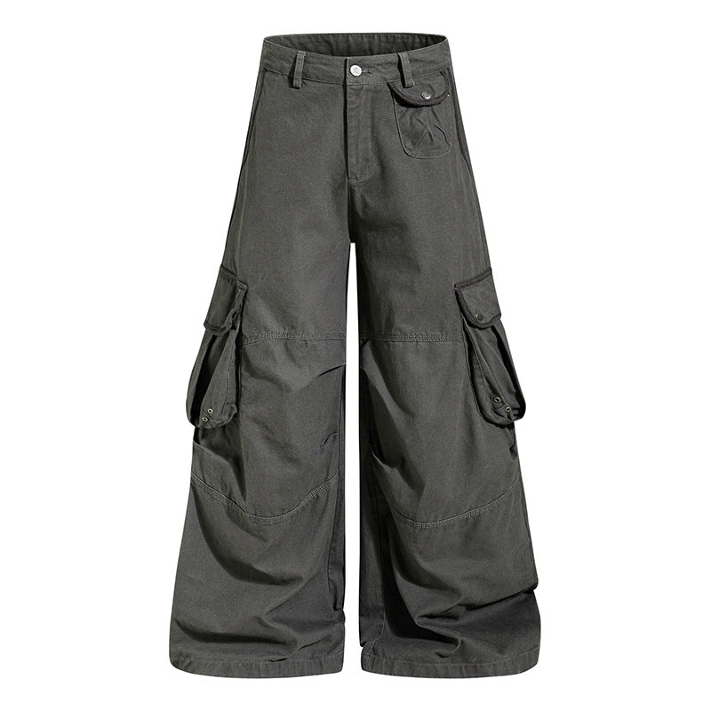 Damen weite Cargo‑Culottehose mit hoher Taille und Multifunktions‑Taschen Drune