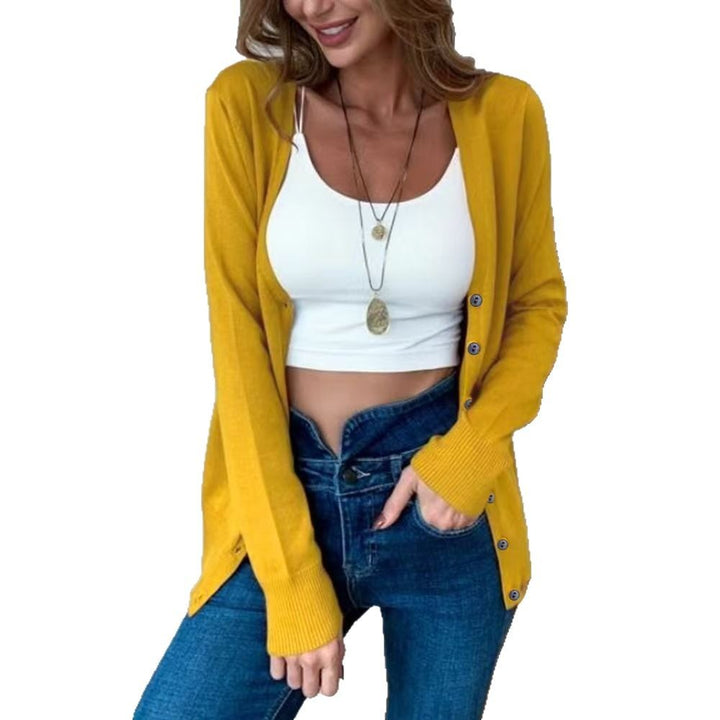 Damen elegante Strickjacke mit gewelltem Saum Drune