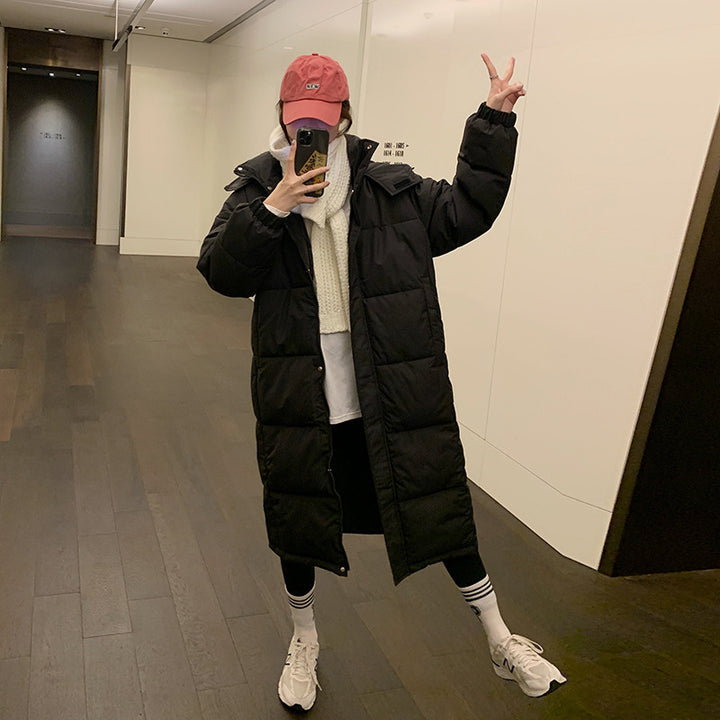 Damen Lange isolierte Winterjacke mit Kapuze und zusätzlichen Innentaschen Drune