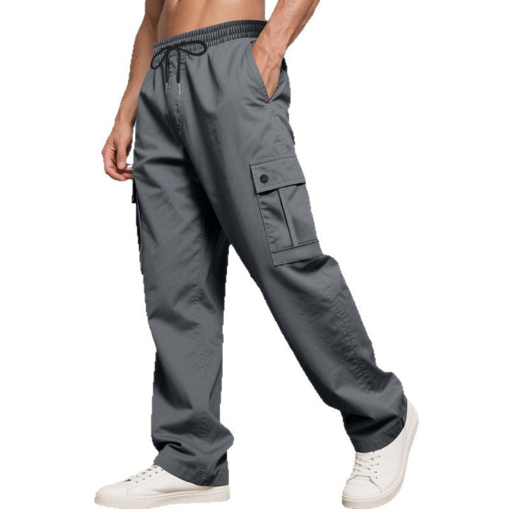 Herren Cargo-Freizeithose mit weitem Bein, elastischem Bund und Mehrfach-Pattentaschen Drune