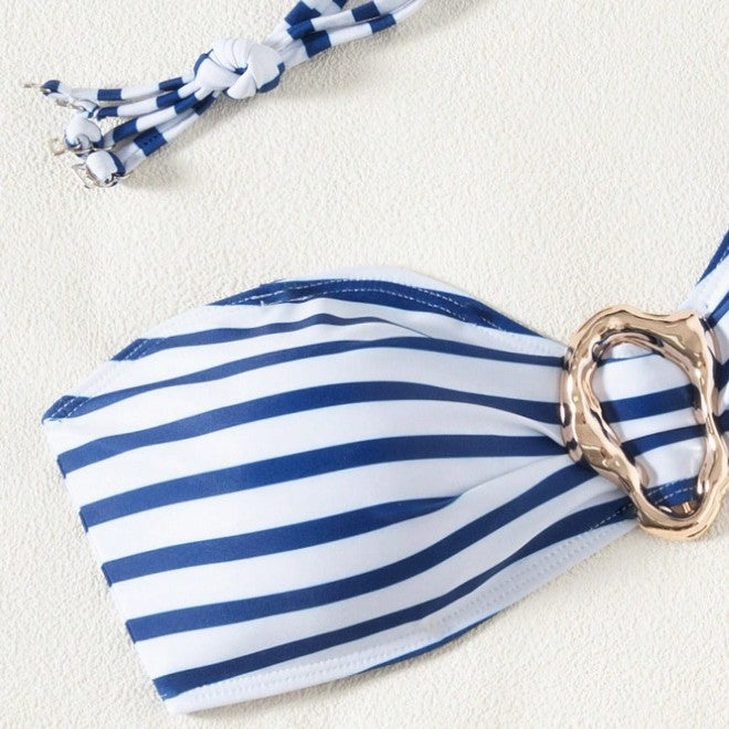 Damen Bandeau-Bikini mit dekorativem Verschluss Drune