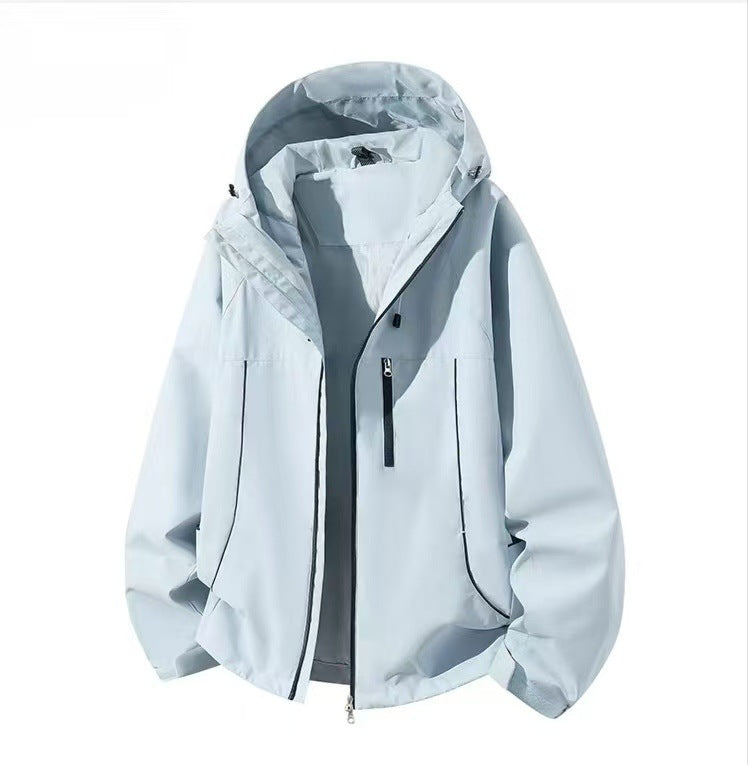 Herren Wasserdichte Kapuzen-Softshelljacke mit winddichtem Schnitt und Reißverschluss Drune