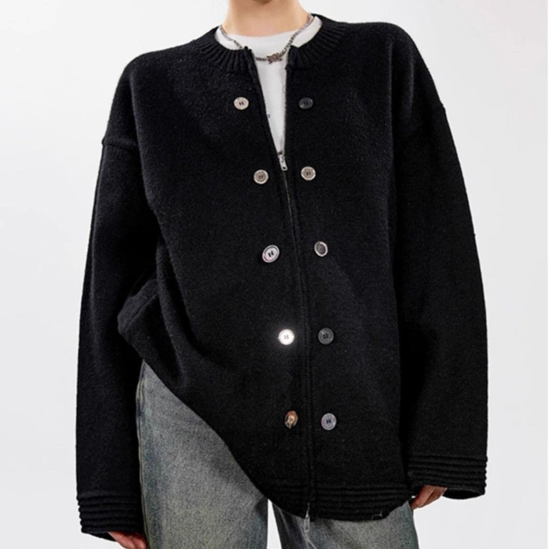 Damen Oversized Strickjacke mit Knopfdetails und lässigem Schnitt Drune