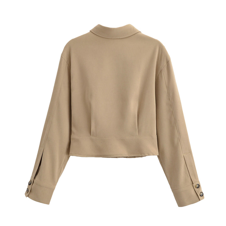 Damen Kurzjacke mit Hemdkragen und figurformenden Abnähern Drune