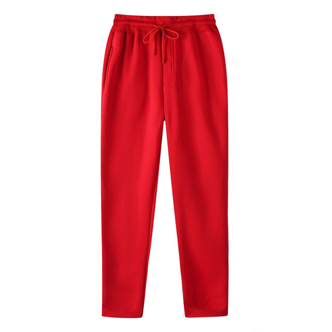 Herren nan geradlinige Sweatpants aus melierter Baumwollmischung mit elastischem Bund Kordelzug und Seitentaschen Drune