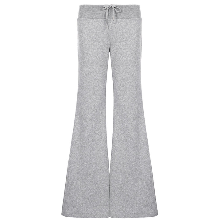 Damen weite Schlag-Sweathose mit hohem Bund und Kordelzug Drune