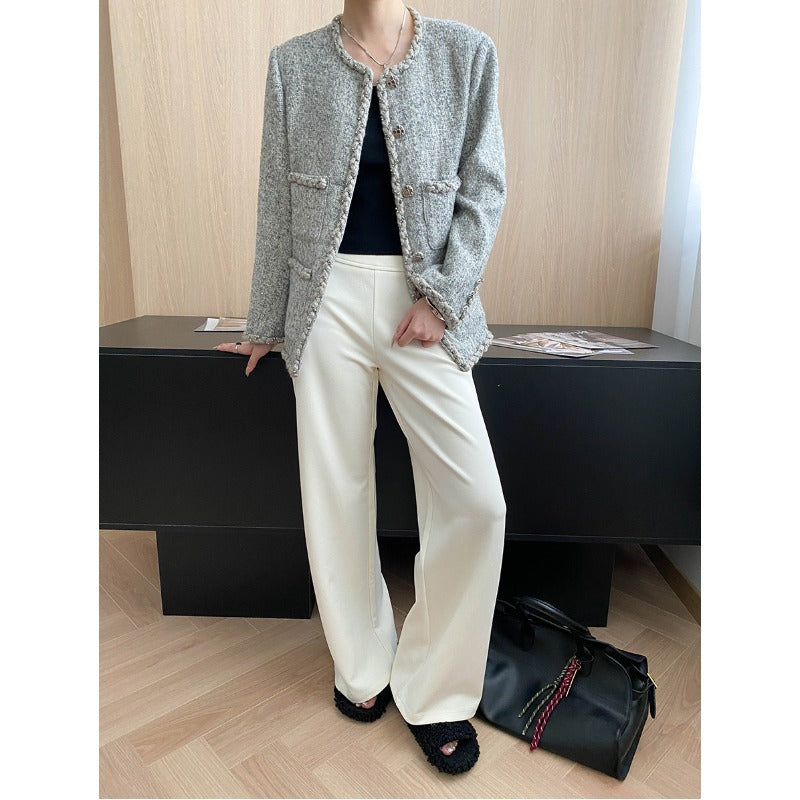 Damen eleganter Boucle-Blazer mit verzierten Knöpfen Drune