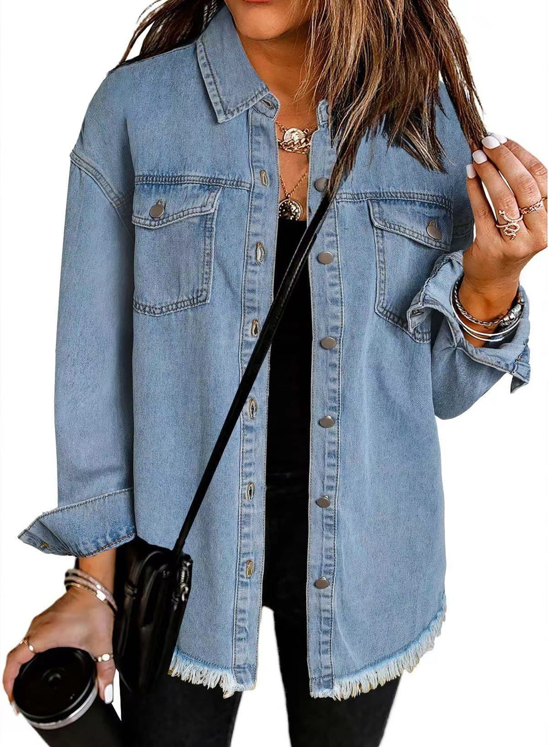 Femme Destroyed Denim Westernjacke Drune