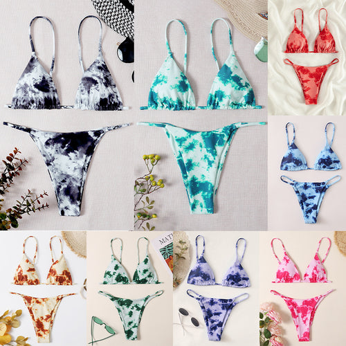 Damen Triangel-Bikini mit Raffung und verstellbaren Trägern Drune