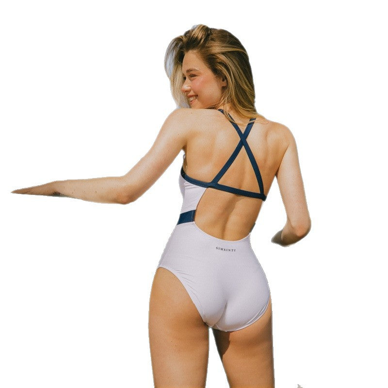 Damen Hochwärtiger Halterneck-Badeanzug Drune