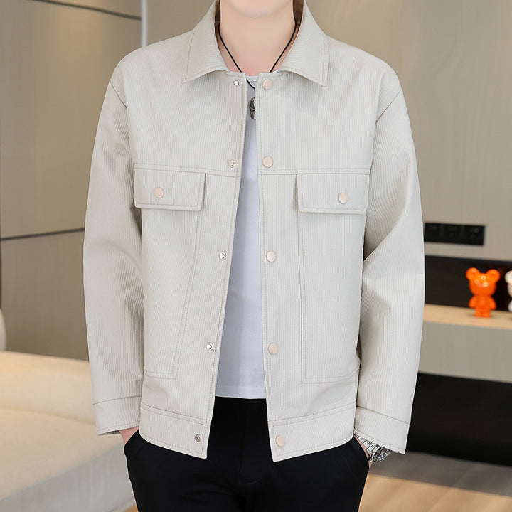 Herren Modische Freizeitjacke mit zwei großen Brusttaschen Drune