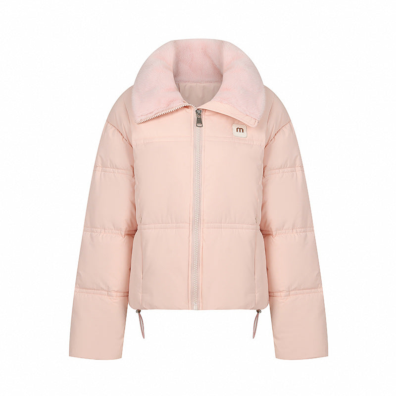 Damen Stylische gefütterte Winterjacke mit abnehmbarem Kragen Drune